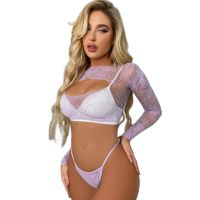 JIU YULingerie sexy para mulheres  roupa interior aberta sexual corporal  exposição mamária  fishnet porno  bodysuits de sedução  biquíni paixão pura