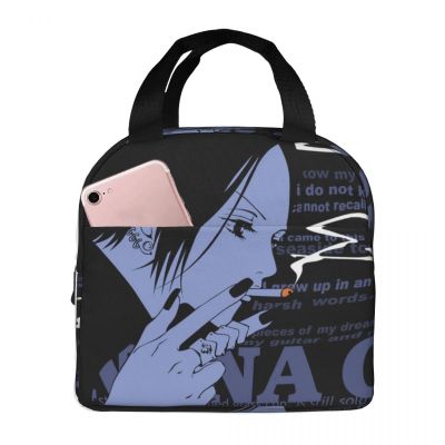 □ Manga Nana Osaki Lunch Bags Portable Insulated Canvas Cooler Anime Thermal Cold Food Picnic Travel Lunch Box for Women Children