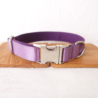 Purple Polyester Big Medium Small Dog Collar Solid Durable Anti-lost Anti Bite Puppy Chihuahua Leash Animali Accessori Per Cani