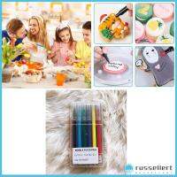 RUSSELLERT 2PCS 10สี ปากกาหมึกที่กินได้ ฟองดองวาดบิสกิต พลาสติกทำจากพลาสติก ปากกาเม็ดสี สร้างสรรค์และสร้างสรรค์ ปากกาสีผสมอาหาร เครื่องใช้ในครัว