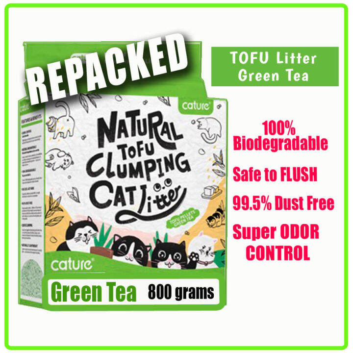 CATURE Natural TOFU CAT LITTER (GREEN TEA) Repacked 800g | Lazada PH