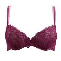 Annebra บราเสริมทรง ตะขอหลัง คอวี มีโครง เสริมฟองน้ำ Push up Mold bra V Neck รุ่น AB1-517 สีแดงเข้ม , สีฟ้าอ่อน