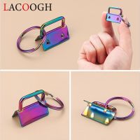 10Pcs DIY Fabric Hardware Key Chain Fob Wristlet Hardware with Key Ring for Lanyard Luggage Strap Accessories Key Chains