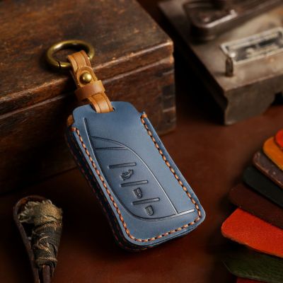 Leather Key Case Cover Fob Protector Car Accessories for Lexus Es200 Rx Es300 Nx200 3 Button Keychain Holder Keyring Shell Bag