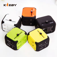 Kleby Universal Travel Adapterพอร์ตUSBคู่,ทั้งหมดในหนึ่งทั่วโลกอะแดปเตอร์ปลั๊กไฟสากลที่มีการป้องกันไฟกระชากสำหรับสหรัฐอเมริกายุโรปสหราชอาณาจักรAUS SW6008