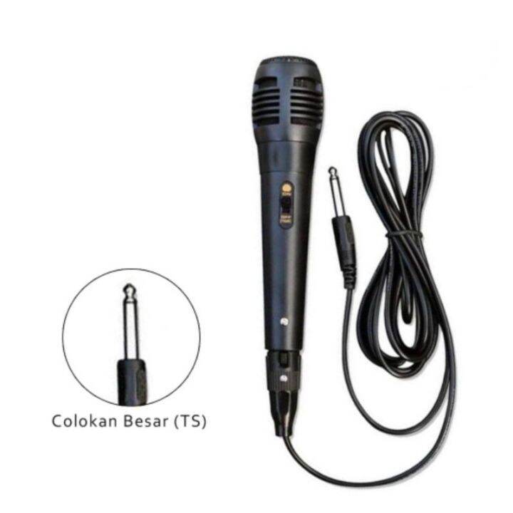 Microphone Kabel Mic Karaoke Speaker Jack 6.35mm Colokan Besar Lazada