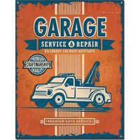 Wall Décor tin sign spot stocks Retro ,Garage Premium Auto Service Exterior Home Cave Garage Bar ation Vintage Metal Aluminum Sign，size：20X 30cm