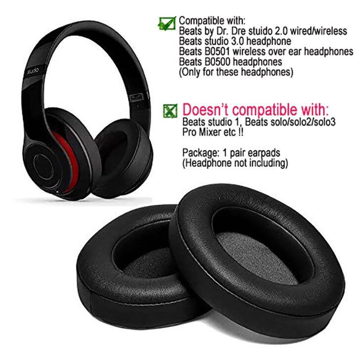 Miếng Đệm Tai Thay Thế Màu Đen Miếng Đệm Tai Tai Nghe Chăm Sóc Tai Nghe  Dành Cho Tai Nghe Beats By Dr Dre Studio  Studio 3 B0500 B0501 |  