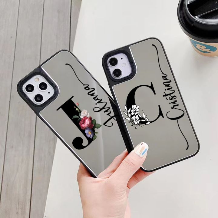 personalized-name-mirror-phone-case-for-iphone-13-12-11-pro-max-x-xr-xs-7-8-plus-women-cute-makeup-mirror-flowers-letter-cover-phone-cases