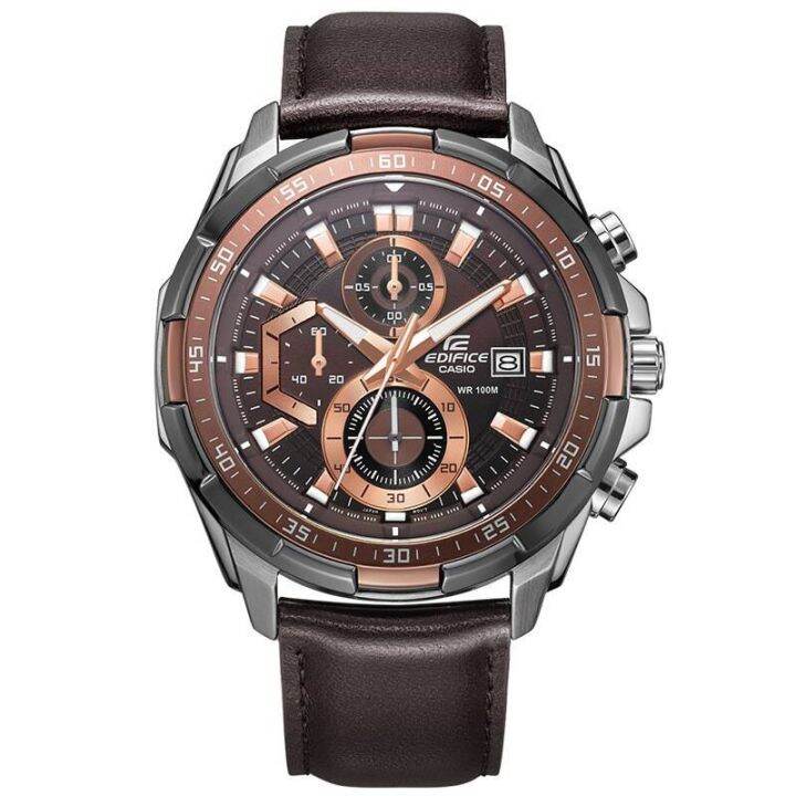 สินค้าขายดีคาสิโอ-edifice-chronograph-นาฬิกาผู้ชาย-สายหนัง-รุ่น-efr-539l-1a-พร้อมกล่องและรับประกัน-1ปี