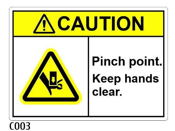 Caution Pinch point Vinyl Sticker Lamination Signage or w/ 3mm Sintra ...