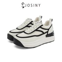 ⊙◎ JOSINY รองเท้าผ้าใบลําลอง พื้นหนา ขนาดเล็ก สีขาว สไตล์เกาหลี สําหรับนักเรียน ไซซ์ 36-40