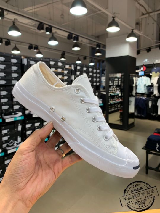 converse-jack-purcell-white-ยอดฮิต-ลดราคาพิเศษสุดๆ-รองเท้าลำลองสีขาว-อย่างดีรองเท้าลำลองสำหรับคู่รัก-รองเท้าผู้หญิงรองเท้าผู้ชาย