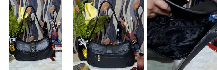 H A Genuine leather black kili bag for women { preloved}