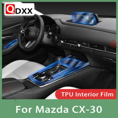 สำหรับมาสด้า CX-30 2020-2022ภายในรถคอนโซลกลางใส TPU ฟิล์มป้องกันฟิล์มป้องกันรอยขีดข่วนนำทางอุปกรณ์เสริม RHD