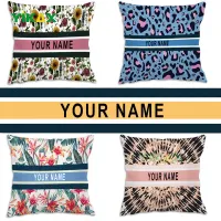 Custom Print Name Letter Designer Pillowcase Spring Summer Sofa Car Waist Cushion Covers Pillow Cover Wedding Party Home Decor