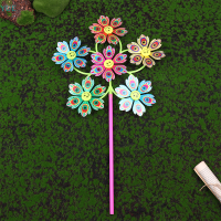 ?【Lowest price】YUE เด็ก6กลีบพลาสติกดอกไม้กังหันลมของเล่นกลางแจ้งสำหรับเด็ก WIND SPINNER