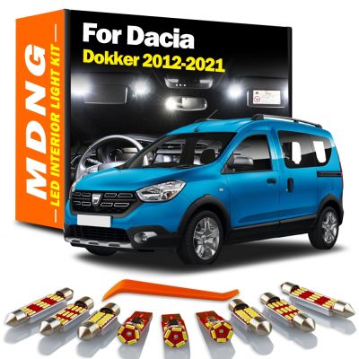 MDNG 11 Buah Canbus LED Interior Kubah Lampu Kit untuk Dacia Dokker 2012 2013 2014 2015 2016 2017 2018 2019 2020 2021 Mobil Led Bola Lampu