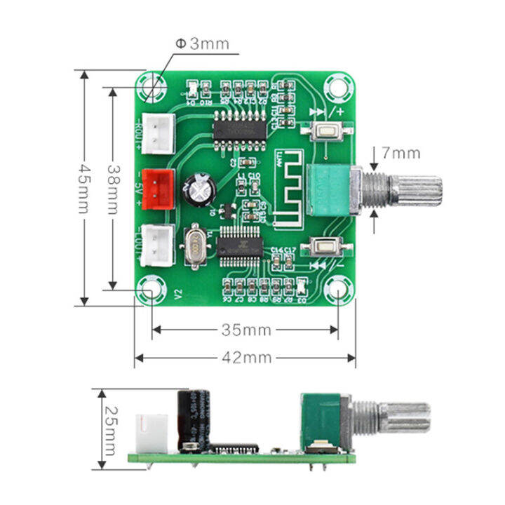 บอร์ดวงจรขยายเสียง5-0บลูทูธ2-5w-คู่5w-pam8403พลังงานต่ำ-diy-xh-a158เครื่องขยายเสียงลำโพงไร้สาย