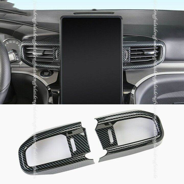 for-ford-explorer-2020-2021-carbon-fiber-look-middle-console-air-outlet-vent-moulding-cover-trim-car-accessories