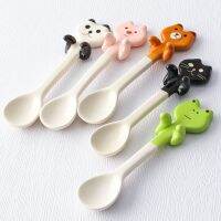 Ceramic Cartoon Cute Cat Animal Spoon Hanging Coffee Dessert Spoon Unique Ice Cream Flatware Kitchen Tool Novelty Gift Hot Sale Serving Utensils