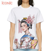 iCONiC WHITE GEISHA FACE T-SHIRT #5342 เสื้อยืด พิมพ์ลาย หน้า เกอิชา กิมโมโน สีขาว เสื้อยืดพิมพ์ลาย เสื้อยืดแฟชั่น เสื้อยืดผญ เสื้อยืดผช เสื้อยืด