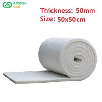 Thick 50mm 50cmx50cm Aluminum Silicate Blanket Ceramic Fiber Cotton High Temperature Resistant Kiln Thermal Insulation Material