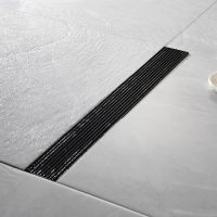 High Quality Stainless Steel Tile Insert Linear Shower Drain Rectangular Bathroom Matter Black Anti Odor Floor Drain