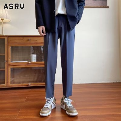 ASRV กางเกงสูท สูทผู้ชาย กางเกงทรงตรงสำหรับผู้ชาย,กางเกงสูทสีดำกางเกงขาม้าถึงข้อเท้าทรงหลวมกางเกงสำหรับสูทผู้ชาย