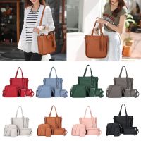 2021 Fashion PU Leather Womens Shoulderbag +Casual Tote + Lady Handbag +Card Coin Bags Purse Messenger Satchel 4pcsset