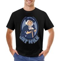 Sexy Curvy Vegan Oat Dairy Alternative Pilgrim Man T-Shirt Blouse Black T Shirt Mens Clothes