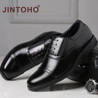 【JINTOHO รองเท้าหนังแฟชั่น หรูหรา สีดํา เหมาะกับใส่ทํางาน สํานักงาน งานแต่งงาน สําหรับผู้ชาย