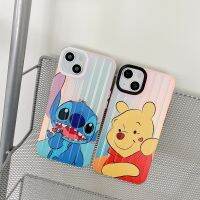 ฝาครอบอิเล็กทรอนิกส์ {L} เคสโทรศัพท์หมีวินนี่ Lilo Stitch ดิสนีย์สำหรับ iPhone 14 11 12 13 Pro MAX Mini XR Xse ที่คลุมนิ่มโปร่งใสป้องกันกล้อง