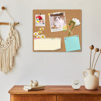 ใหม่6Pcs Cork Board สี่เหลี่ยมผืนผ้า Cork Bulletin Board 50 Wall Nail Self-Adhesive Cork จอแสดงผลบอร์ด Reusable ตกแต่ง