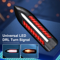 RF อุปกรณ์สัญญาณเลี้ยว LED รถยนต์2ชิ้น DRL สัญญาณไฟเลี้ยวบังโคลนวิ่งกลางวันไฟสีขาวและสีเหลืองอำพัน