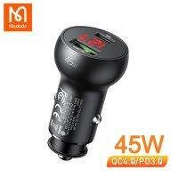 Mcdodo PD 45W USB Car Charger For iPhone 14 13 12 Pro Xs Max Huawei P50 Samsung S20 USB Type C Quick Charge 3.0 Digital Display Car Chargers