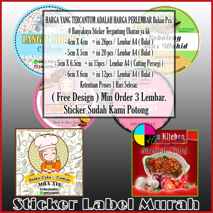 sticker LABEL produk custom + CUTTING V2 | Lazada Indonesia