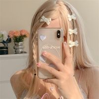 4pcs Cute Cream White Bows Clips Girls Bangs Hairpins Hair Braiding Bowknot Barrettes Headdress Korean Accessories