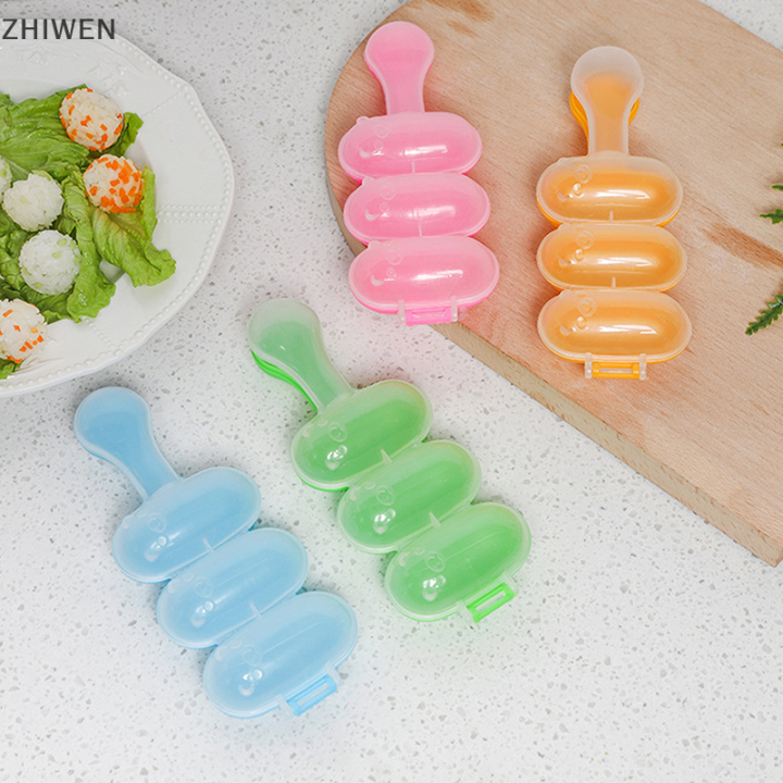 zhiwen-เครื่องเขย่าลูกบอลข้าวแบบทำมือทำจากข้าวปั้นเครื่องทำอาหารกลางวันแม่พิมพ์-onigiri-ปั้นซูชิลูกชิ้น3ทรงลูกบอล