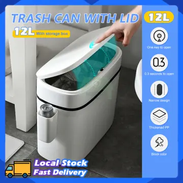 Plastic Bathroom Toilet Dustbin  Garbage Bin Automatic Bag - Home