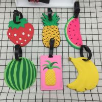 【DT】 hot  Fruit Suitcase Luggage Tag Pineapple ID Address Holder Watermelon Baggage Label Strawberry Banana Silica Gel Travel Accessories