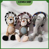 Zewea สำหรับกัดของสัตว์เลี้ยงสุนัขผ้ากำมะหยี่ลายสินค้าฝึกสัตว์เลี้ยงสำหรับเคี้ยวสัตว์ของเล่นเคี้ยวกัด Monyet Mainan รูปสิงโตช้าง