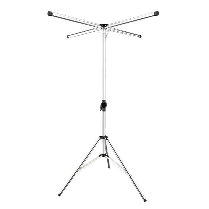 Stainless steel drying clothes hanger floor folding indoor household