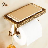 ZGRK Bathroom Toilet Holder Paper Towel Hook And Phone Holder Chrome/Gold Wall Mount Toilet Paper Holder Bathroom Hardware Toilet Roll Holders