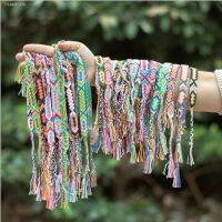 ✹✾ ABL242(1) Retro Pure Handmade Boho Brazilian Multicolor String Cord Woven Braided Hippie Friendship Bracelets