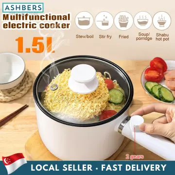 1.5L Mini Electric Cooking Pot Steaming Boiling Multifunctional