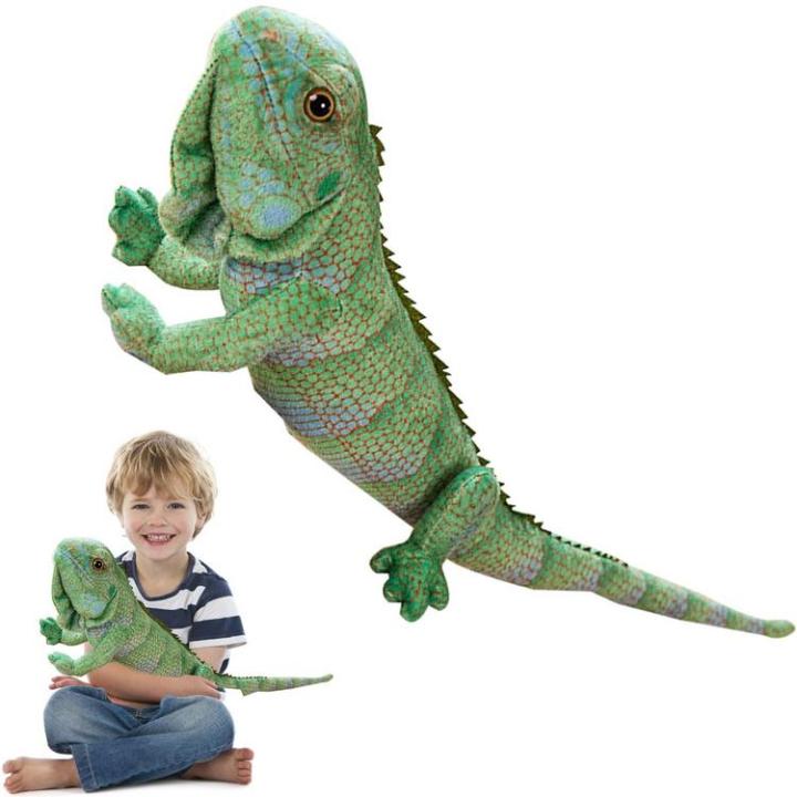 plush-realistic-iguana-animal-figurines-reptile-animal-figures-doll-soft-cartoon-cushion-pillow-gifts-for-children-kids-boys-girls-suitable