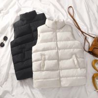 Women Fashion Waistcoat Solid Sleeveless Waistcoat 2021 Autumn Winter Pockets Buttons Down Vest Warm Coat Female Padded Jackets