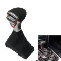 LHD รถหนัง Chrome เกียร์ Shift Knob Shift Knobs สำหรับ AUDI A6 A7 A3 A4 A5 C6 Q5 2009 2010 2011 2012 2014 4G1 713 139 R