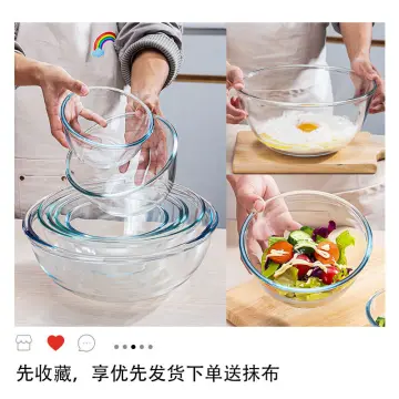 Glass Bowl With Glass Lid Large Capacity Salad Bowl Household Creative  Noodles Soup Container Thicken Mixing Glass Salad Bowl